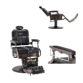 Chaise Coiffeur RS-BC8754 Noir – Fauteuil professionnel moderne, réglable et ultra confortable – Image 3