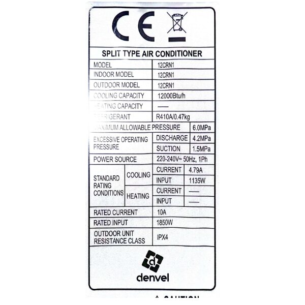 Split DENVEL MSAF-12CRN1 - 12000BTU Split DENVEL MSAF-12CRN1 - 12000BTU