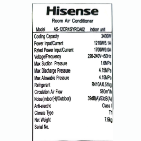 Split Hisense AS-12CR4S - 12000 BTU – Image 3