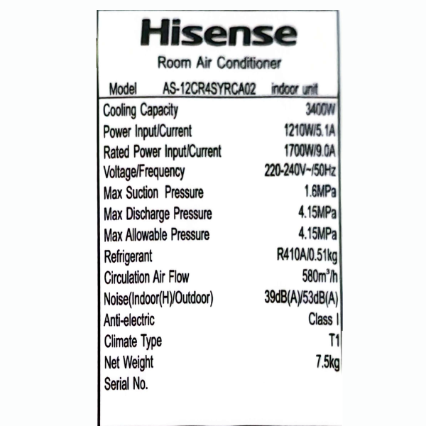 Split Hisense AS-12CR4S - 12000 BTU Split Hisense AS-12CR4S - 12000 BTU