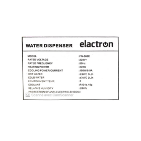 Fontaine à eau à bobonne 1 robinet avec réfrigérateur ELACTRON-FN566E – Image 6