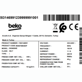 Réfrigérateur Beko RDNE700E40XP - 605 L - NoFrost – Image 4