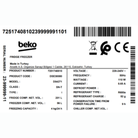 Réfrigérateur Beko DSE30000 - 257 L – Image 3