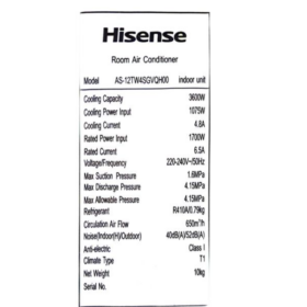 Split Inverter Hisense AS-12TW4SGVQE - 12000 BTU (Wi-Fi, Noir Élégant, A++) – Image 6
