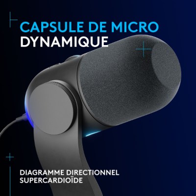 Microphone dynamique Logitech G Yeti GX USB Microphone dynamique Logitech G Yeti GX USB