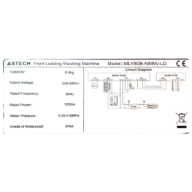 Machine à laver Astech MLV80B-N8INV-LC - 8kg (Inverter) – Image 6
