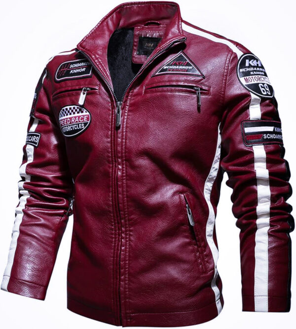 Blouson Aviateur Homme “Road King” – Cuir PU Style Moto Pilote – Rouge – Tailles M à 3XL Blouson Aviateur Homme “Road King” – Cuir PU Style Moto Pilote – Rouge – Tailles M à 3XL