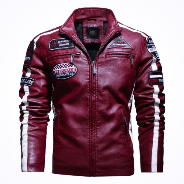 Blouson Aviateur Homme “Road King” – Cuir PU Style Moto Pilote – Rouge – Tailles M à 3XL Blouson Aviateur Homme “Road King” – Cuir PU Style Moto Pilote – Rouge – Tailles M à 3XL