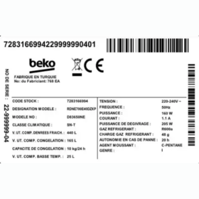 Réfrigérateur Beko RDNE700E40DZXP - 630 L - NoFrost – Image 7