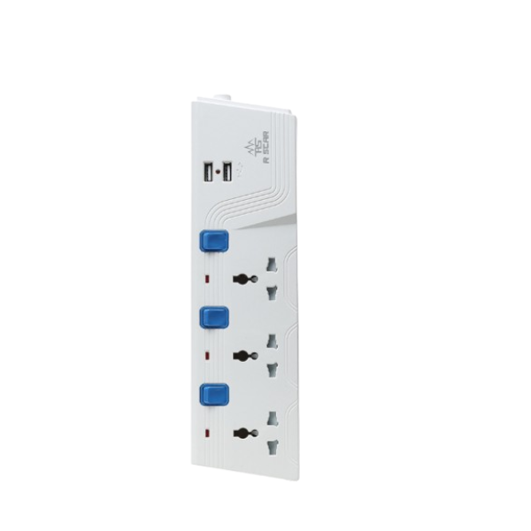 Rallonge électrique-R SCAR RS-713USB (3M) – avec ports USB intégrés Rallonge électrique-R SCAR RS-713USB (3M) – avec ports USB intégrés