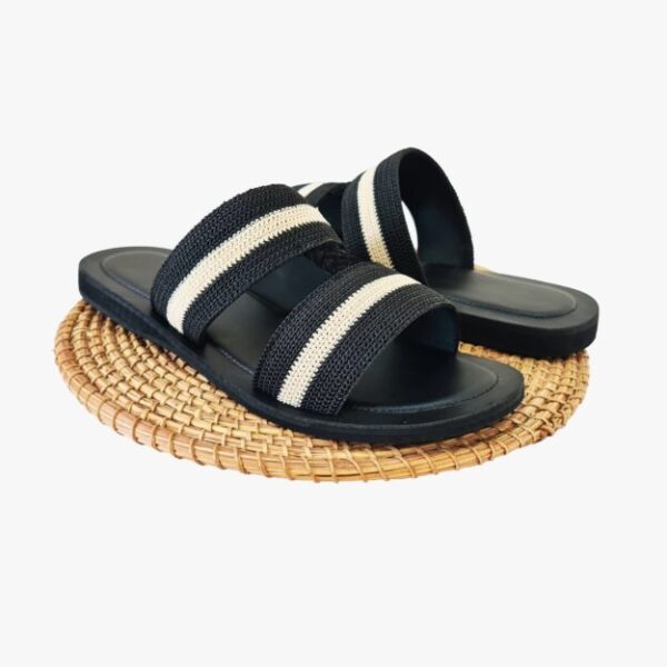 Sandales Homme Cuir & Fil – Beige & Noire – Pointure 42 Sandales Homme Cuir & Fil – Beige & Noire – Pointure 42