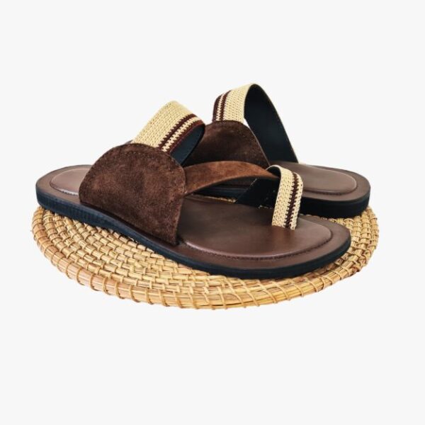 Sandale homme marron beige cuir daim et fil, pointure 43 Sandale homme marron beige cuir daim et fil, pointure 43