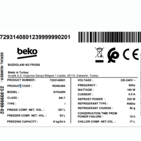 Réfrigérateur Beko RDNE49X - 350 L - A+ – Image 7