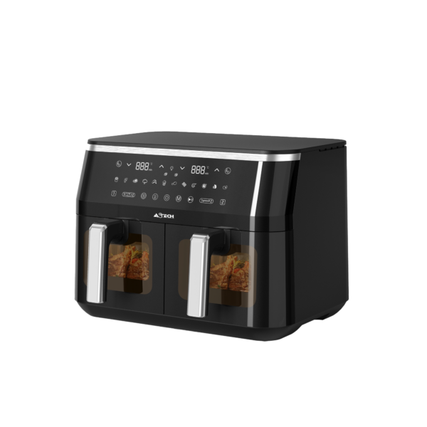 Air fryers-Friteuse à air Double compartiment Astech AF0107BXB 10L 1300W
