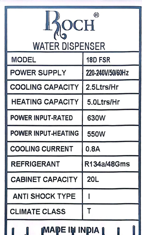Fontaine à eau Roch 18D/29B - Avec réfrigérateur intégré  Fontaine à eau Roch 18D/29B - Avec réfrigérateur intégré