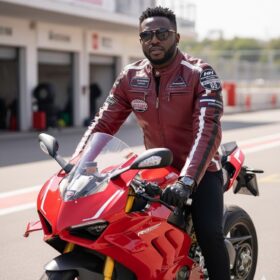 Blouson Aviateur Homme “Road King” – Cuir PU Style Moto Pilote – Rouge – Tailles M à 3XL – Image 4