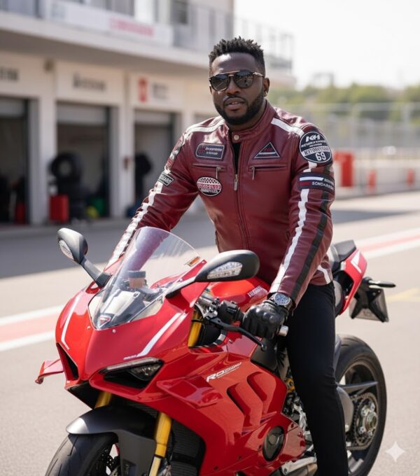 Blouson Aviateur Homme “Road King” – Cuir PU Style Moto Pilote – Rouge – Tailles M à 3XL Blouson Aviateur Homme “Road King” – Cuir PU Style Moto Pilote – Rouge – Tailles M à 3XL