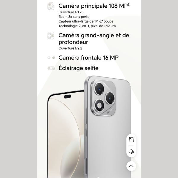 Honor 400 lite 256+12GO 6,7 pouces 5230 mAh