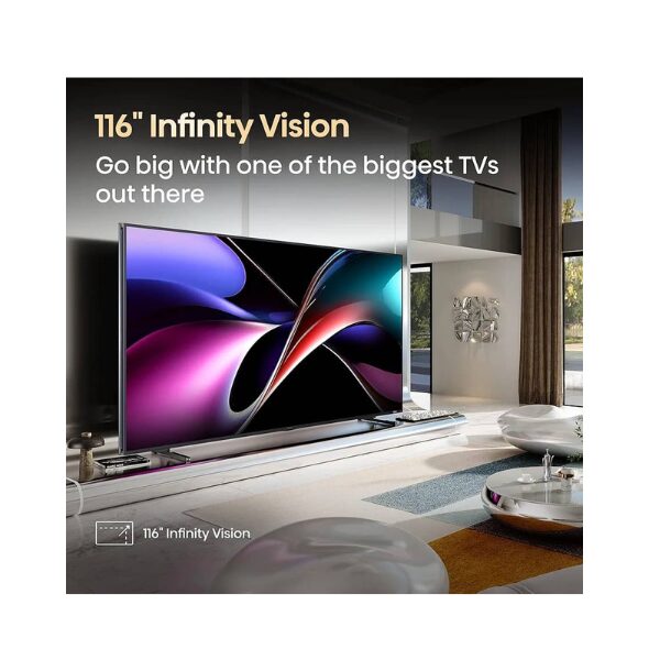Téléviseur Hisense 116UX ULED 4K – RGB Mini-LED, Quantum Dot, 116" (Google tv)