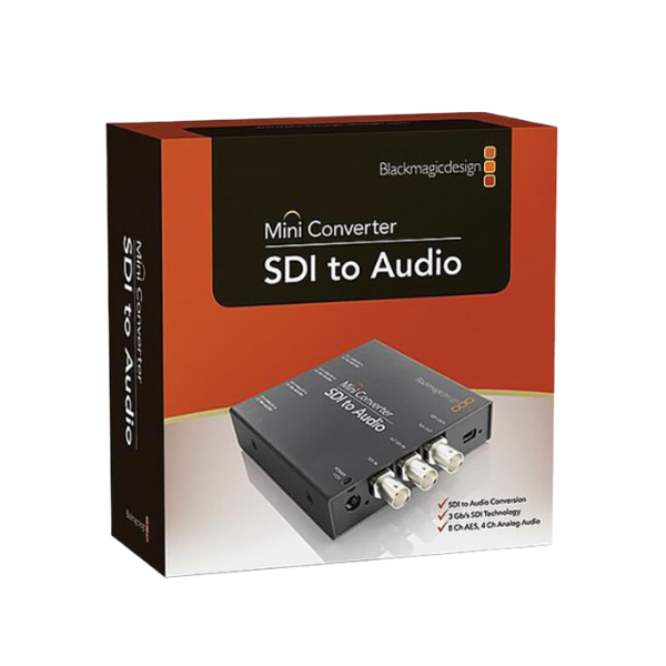 Blackmagic Mini Converter SDI to Audio – Extraction Audio Analogique ou AES/EBU depuis Signal SDI Blackmagic Mini Converter SDI to Audio – Extraction Audio Analogique ou AES/EBU depuis Signal SDI