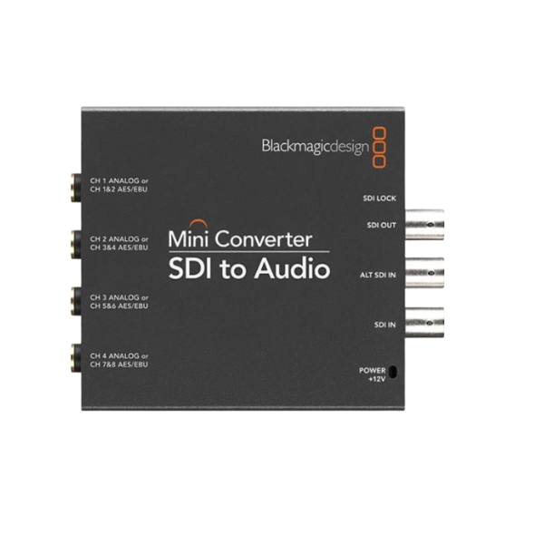Blackmagic Mini Converter SDI to Audio – Extraction Audio Analogique ou AES/EBU depuis Signal SDI Blackmagic Mini Converter SDI to Audio – Extraction Audio Analogique ou AES/EBU depuis Signal SDI