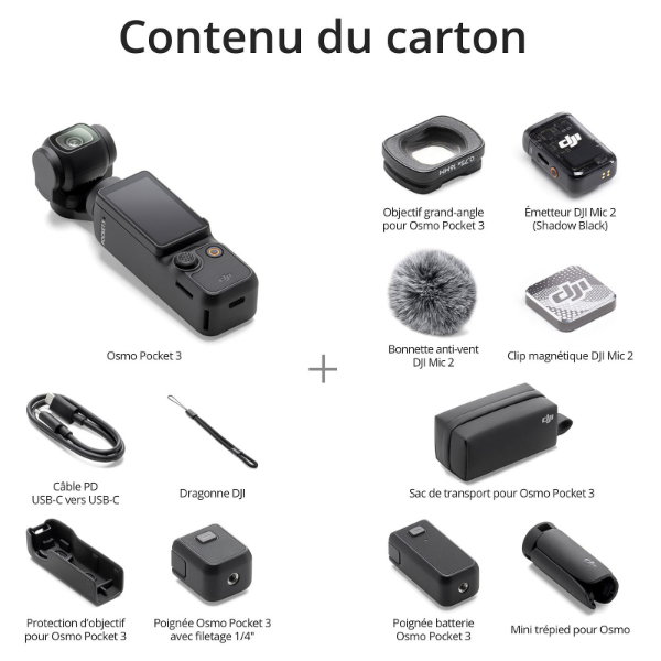 Caméra portable-DJI Osmo Pocket 3 Creator Combo 4K Caméra portable-DJI Osmo Pocket 3 Creator Combo 4K