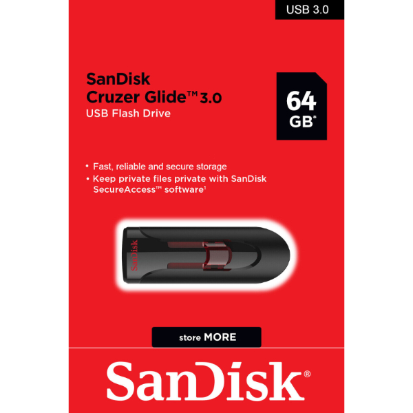 Clé USB SanDisk Cruzer Glide USB 3.0 64Gb
