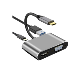 Convertisseur R SCAR RS-TCHDUSB 4-IN-1 (Type-C vers Type-C HDMI + VGA & USB3.0)