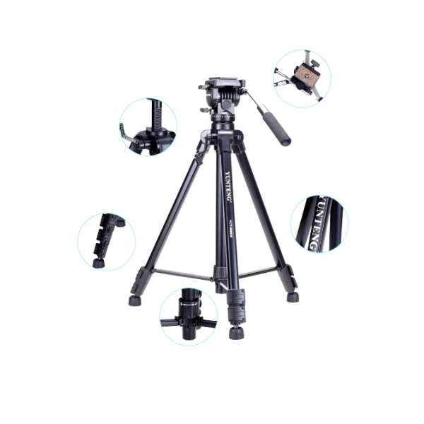 Trépied Professionnel YUNTENG VCT-880 – Tête 3D Rotative 360°, Hauteur 165 cm, Charge 5 kg Trépied Professionnel YUNTENG VCT-880 – Tête 3D Rotative 360°, Hauteur 165 cm, Charge 5 kg