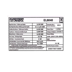 Cuisinière à gaz ELACTRON-EL- 6040 - 60x60- 4 feux(Full Option) – Image 8