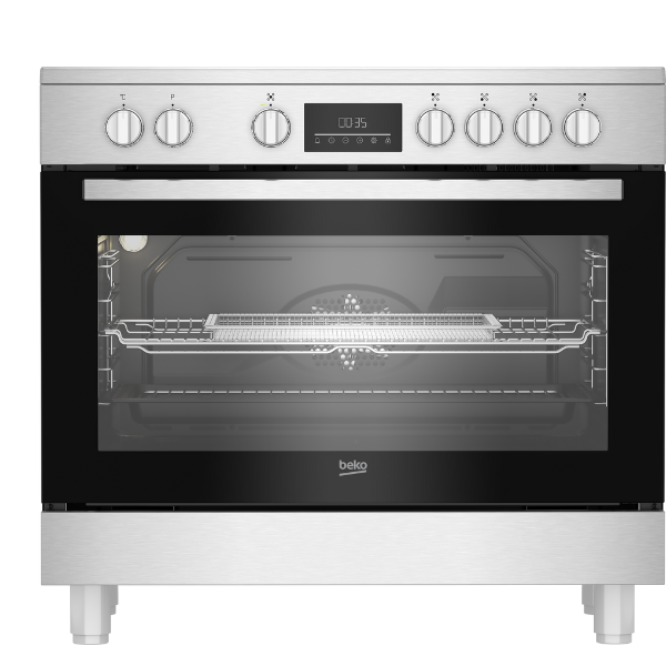 Cuisinière électrique Beko BGM30203EX -5 foyers (90x60) ( Vitrocéramique)