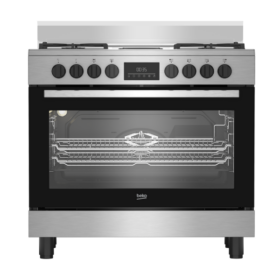 Cuisinière à Mixte Beko BBGM21225EX-6 Feux -90x60( 4 Feux à Gaz , 2 Foyers électriques & Four électrique ) Cuisinière à Mixte Beko BBGM21225EX-6 Feux -90x60( 4 Feux à Gaz , 2 Foyers électriques & Four électrique )
