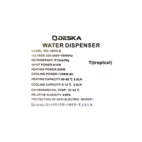 Fontaine à eau à bobonne 3 robinets Deska WD16WHE – Image 4