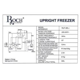 Congélateur vertical Roch RUF-395J - 395L – Image 5