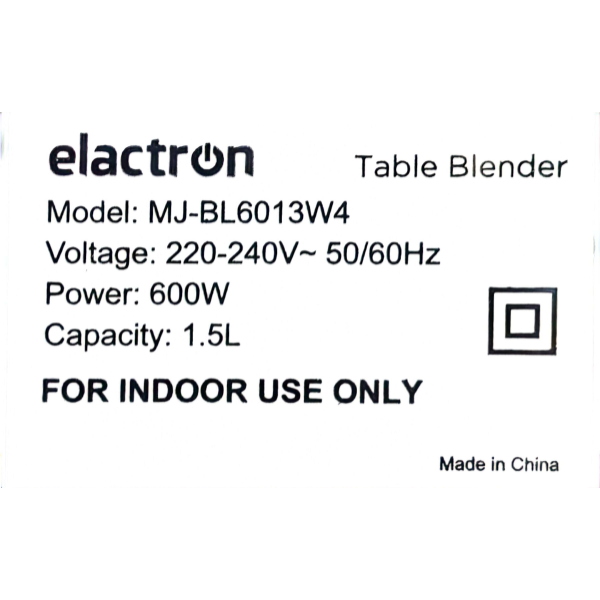 Blender Elactron MJ‑BL6013W4 – 1,5 Litre, 600 W Blender Elactron MJ‑BL6013W4 – 1,5 Litre, 600 W