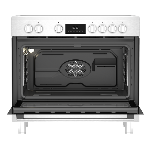 Cuisinière électrique Beko BGM30203EX -5 foyers (90x60) ( Vitrocéramique)