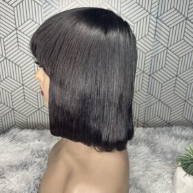 Perruque naturelle à frange – Cheveux 100 % humains, longueur 12 pouces – Image 2