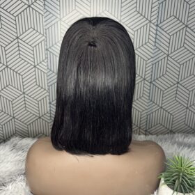 Perruque naturelle à frange – Cheveux 100 % humains, longueur 12 pouces – Image 3