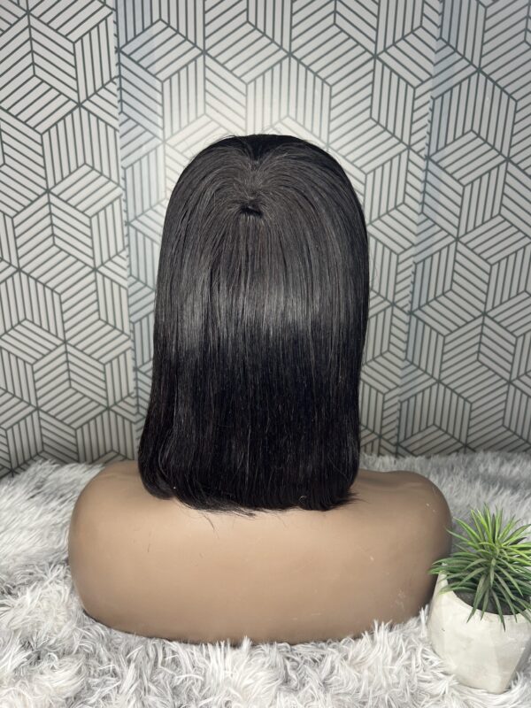 Perruque naturelle à frange – Cheveux 100 % humains, longueur 12 pouces