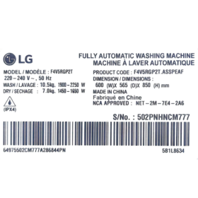 Machine à laver LG F4V5RGP2T - 10.5/7 kg Lavante-séchante – Image 14