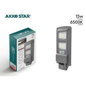 Lampadaire solaire Akko Star AK500303 – 15W avec télécommande
