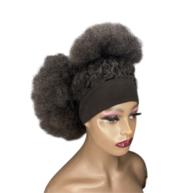 Perruque naturelle afro à bandeau