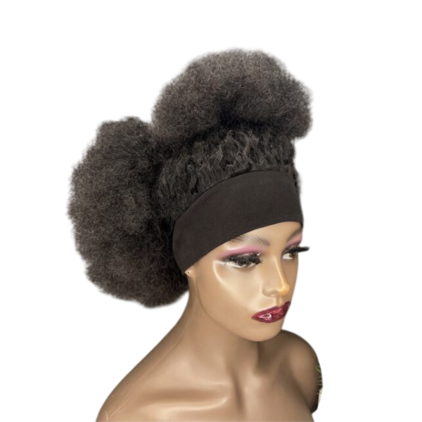 Perruque naturelle afro à bandeau