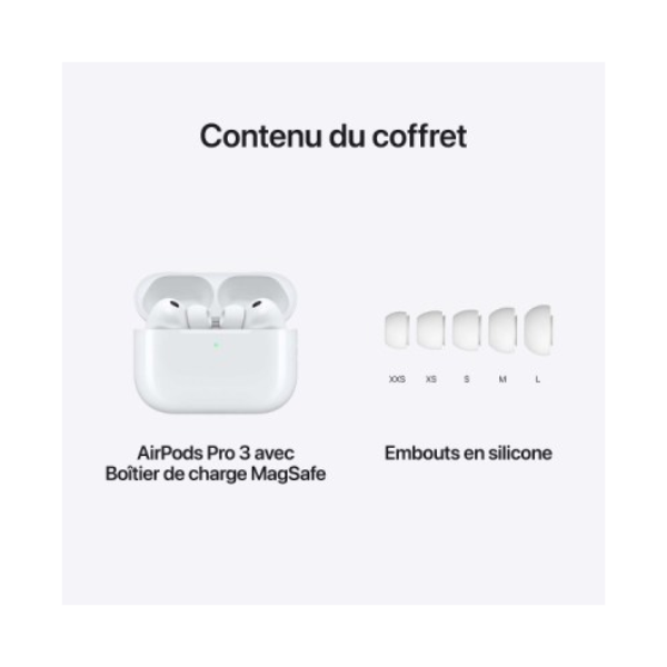 Écouteurs sans fil Apple AirPods Pro 3 avec Boîtier de charge MagSafe (USB-C)