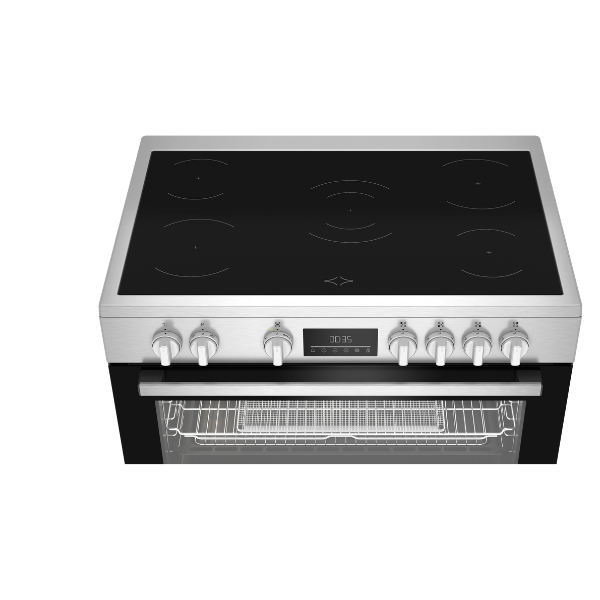 Cuisinière électrique Beko BGM30203EX -5 foyers (90x60) ( Vitrocéramique)