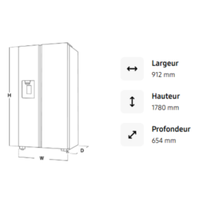 Réfrigérateur Side‑by‑Side Samsung RS57DG4000B4GH – 562 L, (No‑Frost, Wi‑Fi & AI Energy, Black Matt) – Image 9