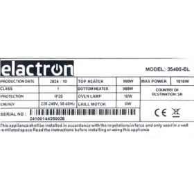 Mini Four électrique Elactron EL‑35400 – 35 Litres (900W) – Image 5