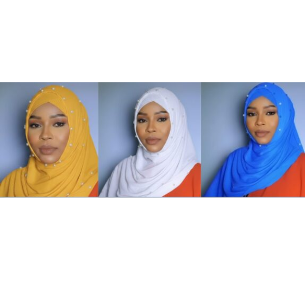 pack hijab: 3 Voiles Plissés avec Bonnets assortis