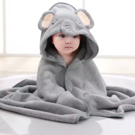 Couverture pour bébé – Serviette de Bain à Capuche avec motifs animaux – Image 4