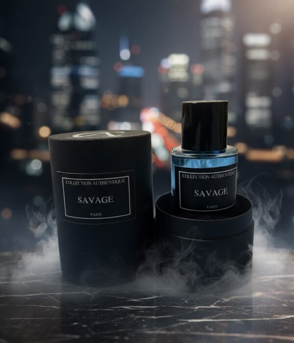 Parfum homme Collection Savage Paris —flacon bleu sarcelle, 50 ml